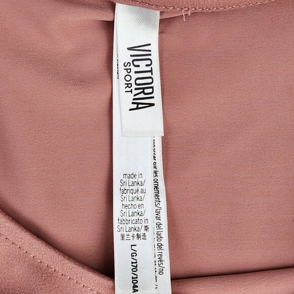 Victoria Sport Victorias Secret Long Sleeve Crop Top Size Large Pink Peach - Picture 2 of 7